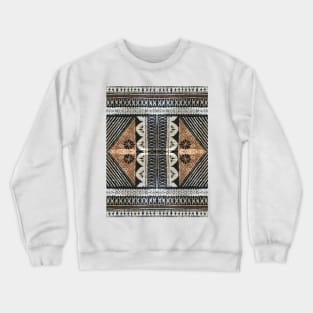 Fijian Tapa Cloth 2 by Hypersphere Crewneck Sweatshirt